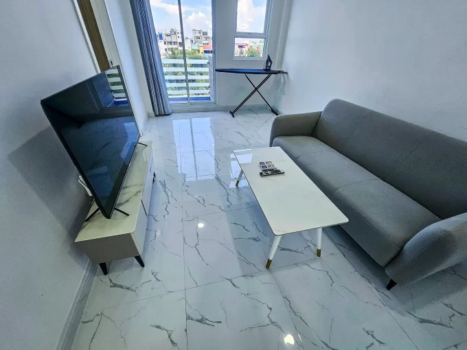 Fully furnished 2 bedroom apartment from a residential building in Ranauraa Magu, 5th Floor, Phase 1, Hulhumale'. A photo of the living room.