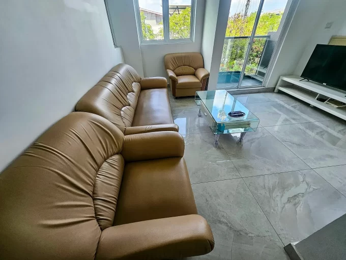 Fully furnished 2+1 bedroom apartment in Amin Avenue Maple, 2nd Floor, Hulhumale'. A photo of the living room.