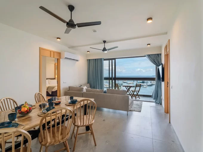 Fully furnished 3+1 bedroom luxury ocean view apartment in Solitaire, 8th floor, Hulhumale'.