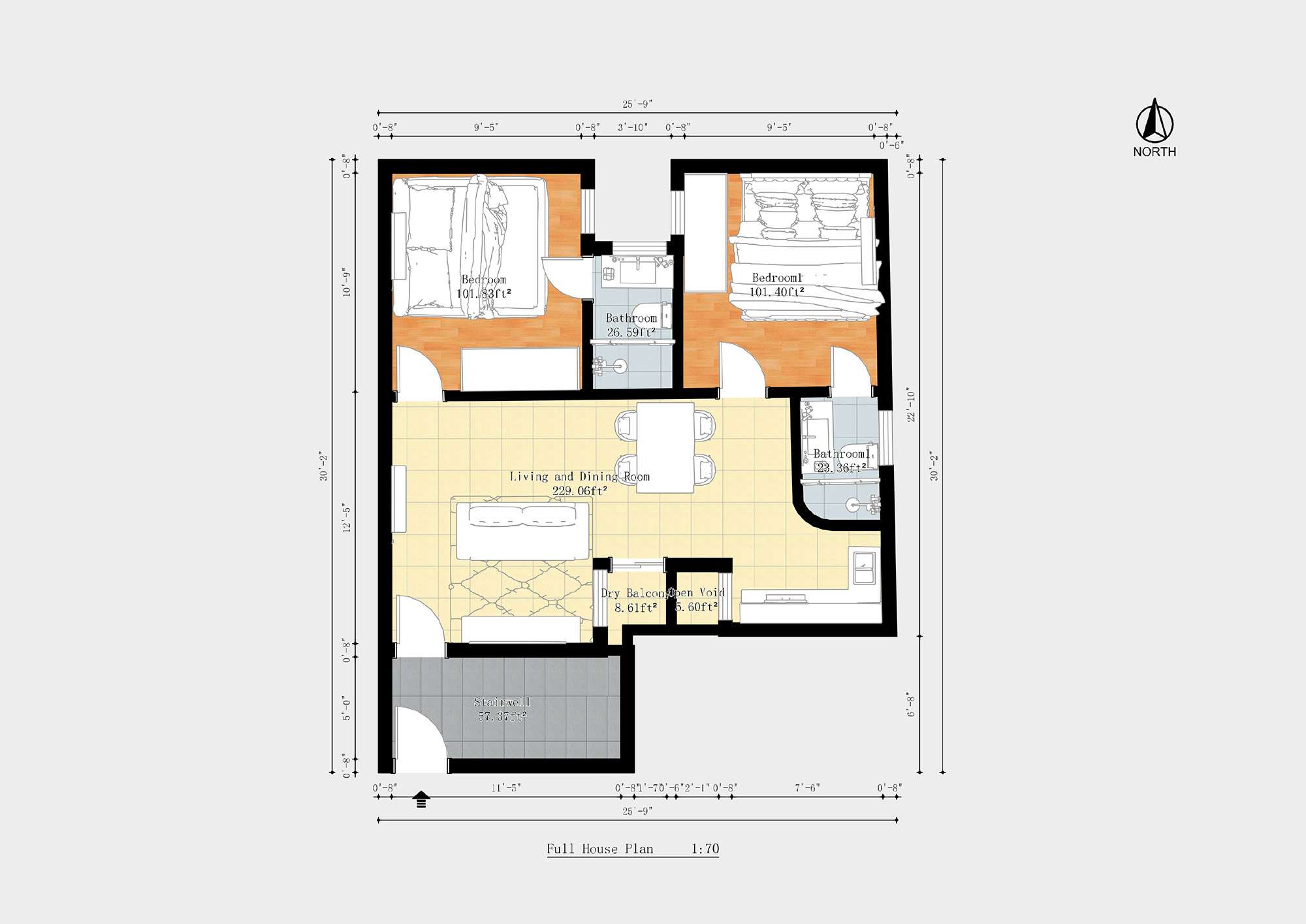 Ground to Sixth Floors