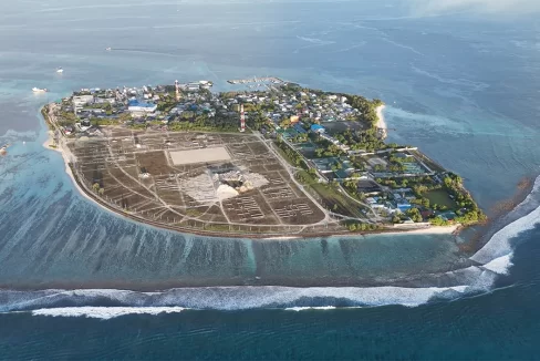 Bare land plot of 1589 sqft for sale at the southern end from the newly reclaimed area in Himmafushi, Kaafu Atoll, Republic of Maldives.