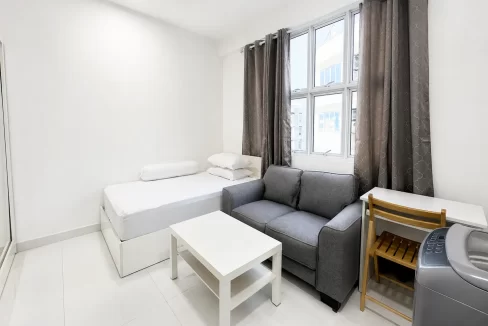 Fully furnished 1 bedroom studio apartment on the 8th floor of a residential building along Haveeree Hingun, Maafannu, Male'.