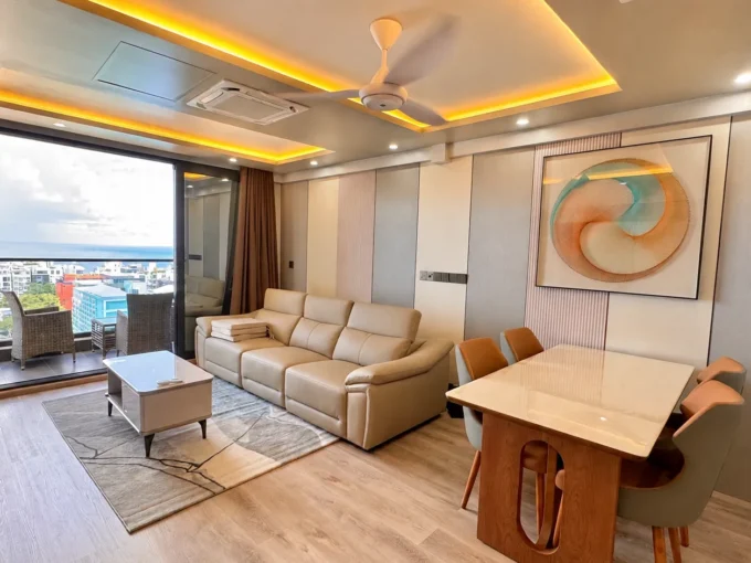 Fully furnished 3 bedroom luxury ocean view apartment in Crystal Residences by Apollo, 12th Floor, Hulhumale'.